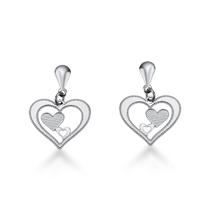 Brinco Pendurado Coração Básico Hipoalérgico Aço Inox
