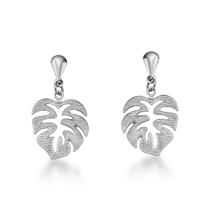 Brinco Pendurado Folha Aço Inox Antialérgico Básico Leve