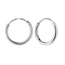 Brinco Pequena Argola Unissex De Aço Inoxidável 12mm Prata