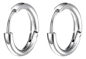 Brinco Pequena Argola Unissex De Aço Inoxidável 12mm Prata