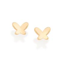 Brinco pequeno borboleta folheado a ouro 18k/526738