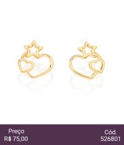 Brinco pequeno folheado a ouro Brinco pequeno folheado a ouro