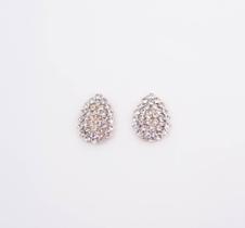 Brinco Pequeno Formato Gota Strass Brilho