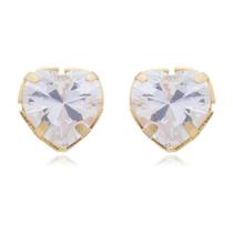 Brinco Pequeno Pedras de Zircônia Banhado Ouro 18k Feminino