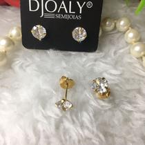 Brinco pequeno ponto de luz zirconia red 7 mm