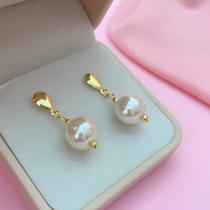 Brinco Perola 12mm Banhado a Ouro 18k