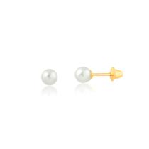Brinco Pérola 3MM em Ouro 18K - AU13807 Brinco Pérola 3MM em Ouro 18K - AU13807