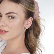 Brinco Pérola Amarela Grande Banhado a Ouro 18K