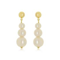 Brinco Pérola Banhado A Ouro 18K