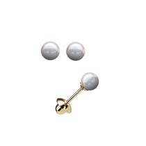 Brinco Pérola bebê 2,5 milímetros Ouro 18K Tarraxa Rosca K030 26121 Brinco Pérola bebê 2,5 milímetros Ouro 18K Tarraxa Rosca K030 26121