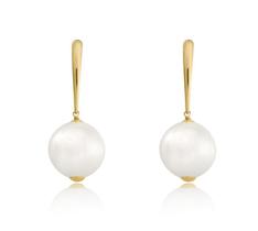 Brinco Pérola Com Pendente Em Ouro 18k