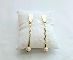 Brinco Pérola e Corrente Dourada