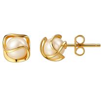 Brinco Pérola Folheado a Ouro 18K 6mm Brinco Pérola Folheado a Ouro 18K 6mm