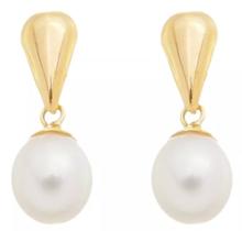 Brinco Pérola Gota 7 Milímetros Ouro Amarelo 18 Kl