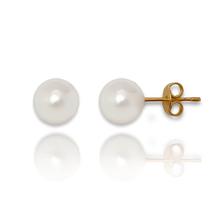 Brinco Pérola Grande Tradicional Banhado a Ouro 18K Brinco Pérola Grande Tradicional Banhado a Ouro 18K