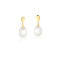 Brinco Perola Ouro 18k-750 Feminino Biwa 7mm