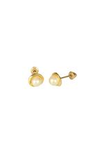 Brinco Pérola Rococó 4mm ouro 18k - 0.58