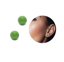 Brinco Pérola Sintético Colorido 10Mm Delicado Estilo