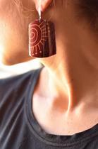 Brinco PET Retângulo com Tecido Brinco PET Retângulo com Tecido