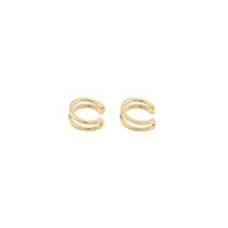 Brinco Piercing Aro Duplo Banho Ouro 18k