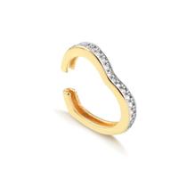 Brinco Piercing Coração Médio Zircônia Folheado A Ouro