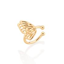 Brinco piercing de pressão asas de borboleta folheado a ouro 18k/527071