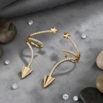 Brinco Piercing dourado de Pressão Zircônia Banhado a Ouro Zarpellon