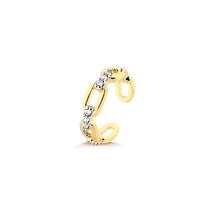 Brinco Piercing Elos Detalhes Em Folheado Ouro Zircônia Brinco Piercing Elos Detalhes Em Folheado Ouro Zircônia