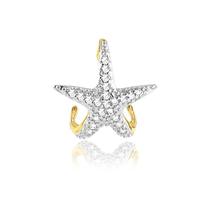 Brinco Piercing Estrela Zircônia Folheado A Ouro 18k