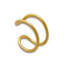 Brinco Piercing Fake Aro Duplo Liso Banhado a Ouro 18K Brinco Piercing Fake Aro Duplo Liso Banhado a Ouro 18K