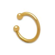Brinco Piercing Fake Aro Liso Banhado a Ouro 18K