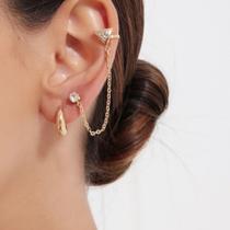 Brinco piercing fake banhado a ouro