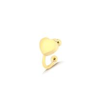 Brinco Piercing Fake Com Coração Liso Folheado A Ouro Brinco Piercing Fake Com Coração Liso Folheado A Ouro