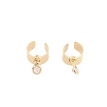 Brinco Piercing Fake com Zircônia Dourado Banhado a Ouro 18k