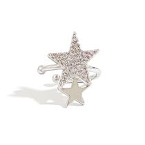 Brinco Piercing Fake Estrelas Ródio Zircônias