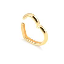 Brinco Piercing Fake Formato Coração Liso Grande Folheado