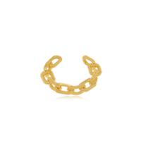 Brinco Piercing Fake Semijoia Dourado Corrente