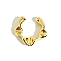 Brinco Piercing Fake Tubo Torcido Banhado a Ouro Brinco Piercing Fake Tubo Torcido Banhado a Ouro