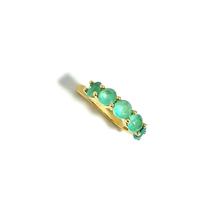 Brinco Piercing Fake Zircônias Verde Banhado a Ouro