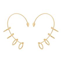 Brinco Piercing Liso 4 Fios De 3mm E Fio De 7mm Banhado a Ouro 18k