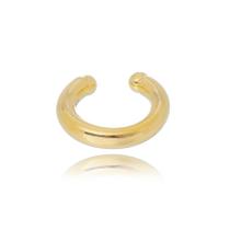 Brinco Piercing Liso Grosso Pequeno Banho Ouro 18K