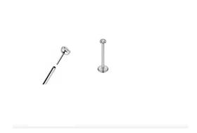 Brinco Piercing Nariz Labret Orelha Australiano Titânio Ponto Luz zirconia 2mm titanium haste 6mm