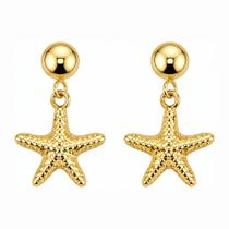 Brinco Pingente Estrela do Mar Praia Dourado Brinco Pingente Estrela do Mar Praia Dourado