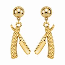 Brinco Pingente Navalha Dourado Brinco Pingente Navalha Dourado