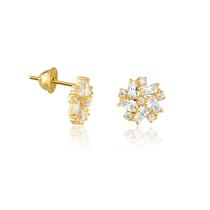 Brinco Pizza Pavê Em Ouro 18k Com Zircônias