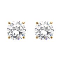 Brinco Ponto de Luz 9mm Zircônia em Prata 925 Banhado a Ouro 18k
