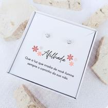 Brinco ponto de luz aço + Caixa presente com frase Afilhada Brinco ponto de luz aço + Caixa presente com frase Afilhada