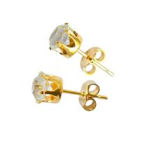 Brinco Ponto de Luz Banhado a Ouro 18k Antialérgico Pequeno Unissex Par