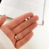 Brinco Ponto de Luz com Zircônia 5mm de Prata 925