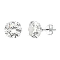 Brinco Ponto de Luz Cristal 10mm Prata 925